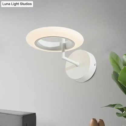 Bronze Round LED Wall Lamp with white finish and adjustable arm Decorbites Home & Garden on Tampa Home & Garden Store