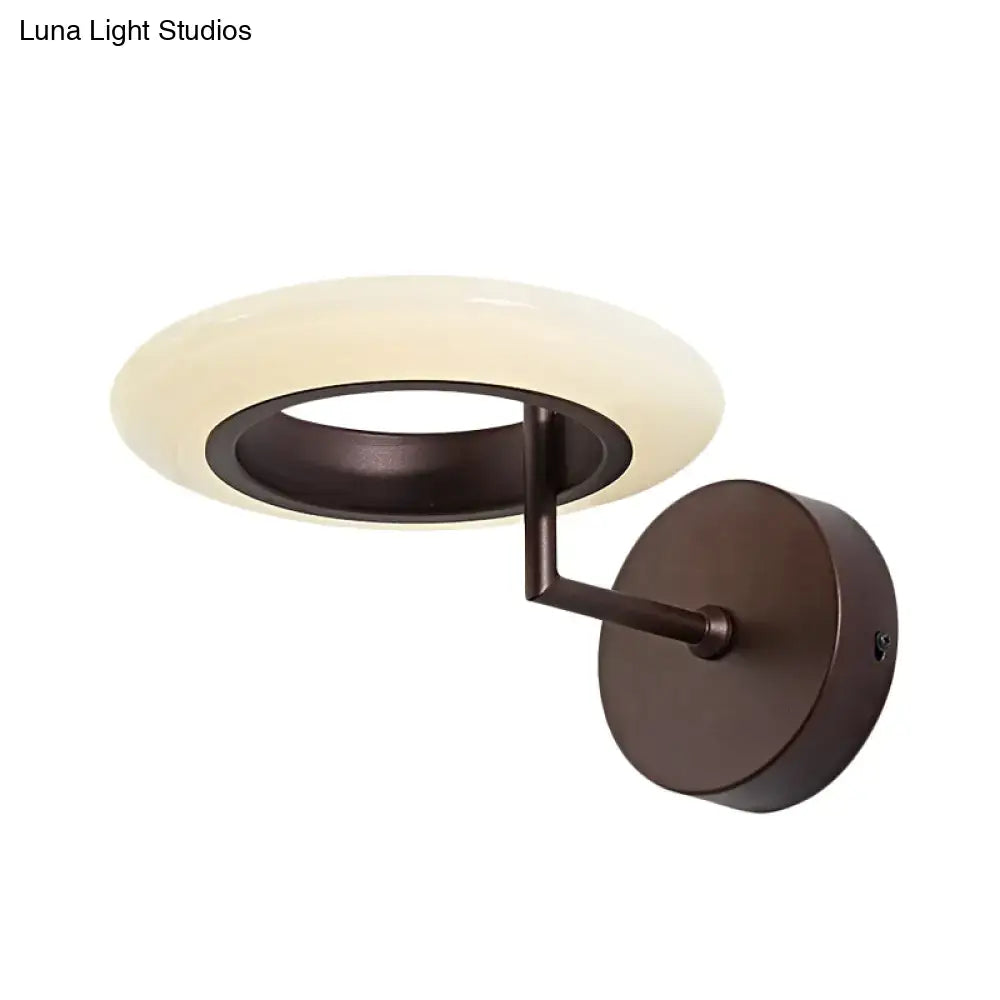 Bronze round LED wall lamp with frosted ring shade by Decorbites on Tampa Home & Garden Store