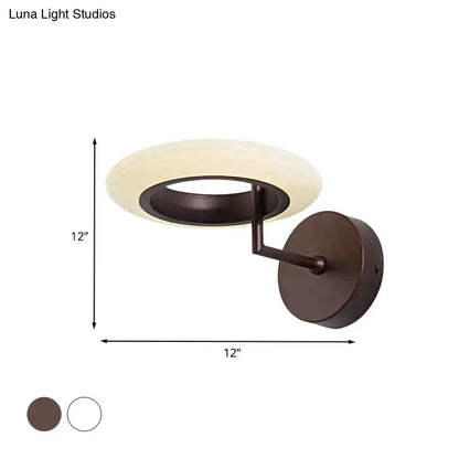 Bronze Round LED Wall Lamp by Decorbites with dark bronze finish and round backplate on Tampa Home & Garden Store
