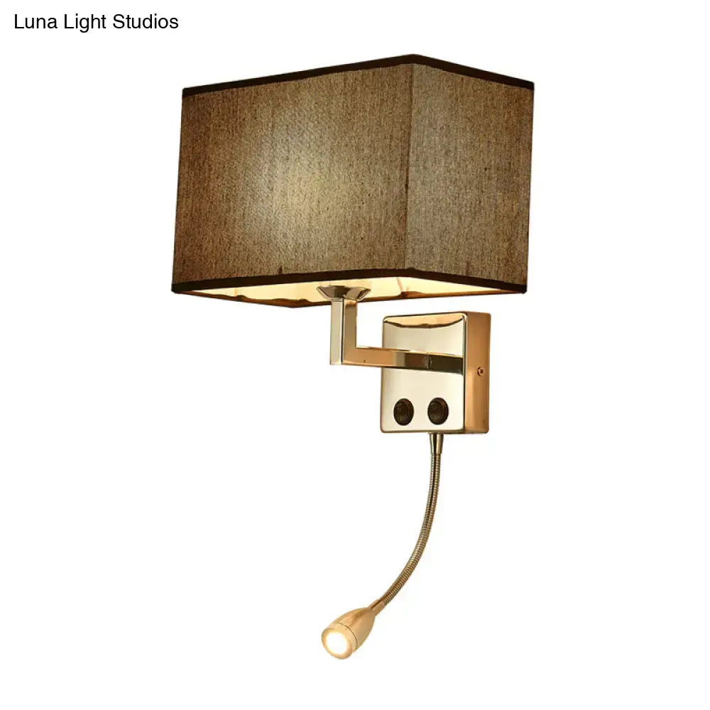 Brown Chrome Wall Sconce with brown shade and gooseneck lamp by Decorbites on Tampa Home & Garden Store