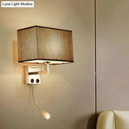 Brown Chrome Wall Sconce with brown fabric shade and chrome wall mount by Decorbites on Tampa Home & Garden Store