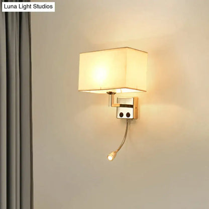 Brown chrome wall sconce with beige shade and adjustable reading light Decorbites on Tampa Home & Garden Store