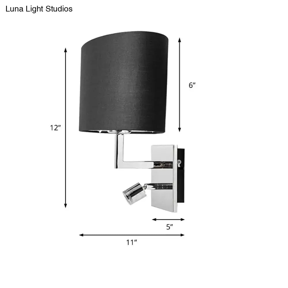 Brown fabric shade chrome-accent wall sconce by Decorbites, one-light, 11in wide on Tampa Home & Garden Store