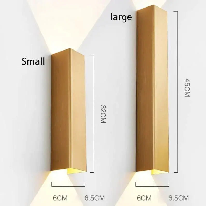 Modern brushed aluminum rectangular wall lamp sconce, two sizes by Decorbites on Tampa Home & Garden Store