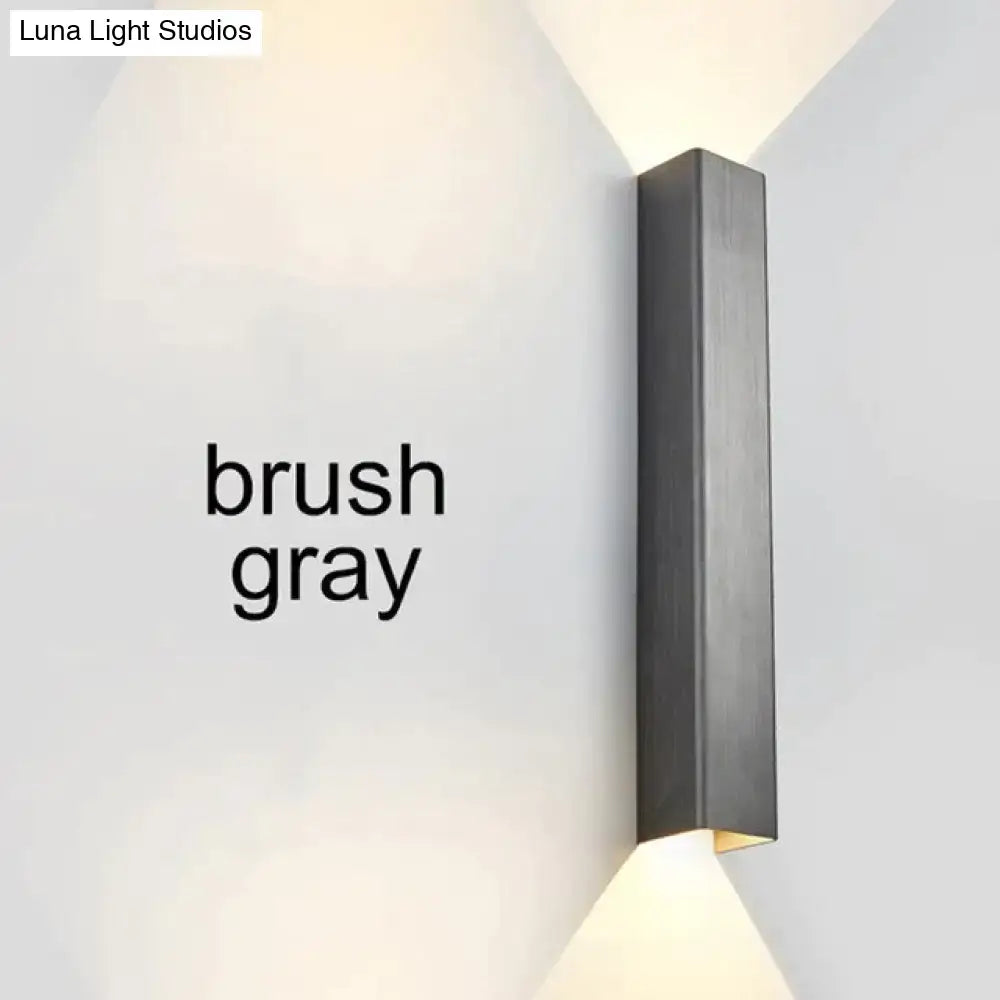 Modern brushed aluminum rectangular wall lamp for bedroom ambient light on Tampa Home & Garden Store