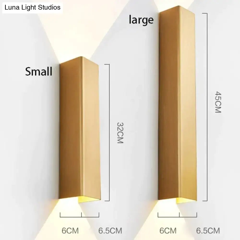 Decorbites modern brushed aluminum rectangular wall sconce two sizes 32cm/45cm ambient light on Tampa Home & Garden Store