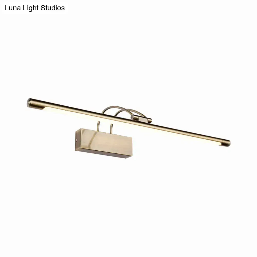 Modern brushed brass LED wall light sconce by Decorbites with bar and rectangular mount on Tampa Home & Garden Store