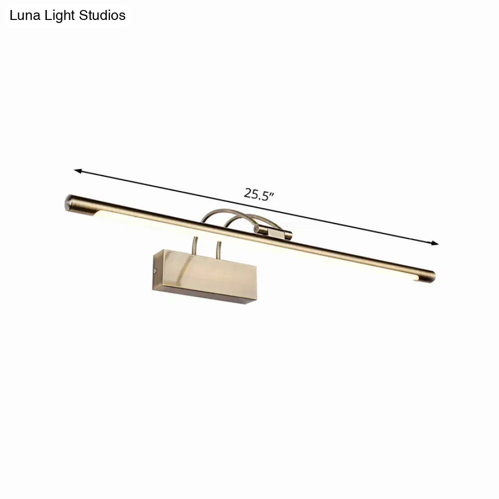 Modern brushed brass LED wall light bathroom sconce by Decorbites, 25.5-inch bar on Tampa Home & Garden Store