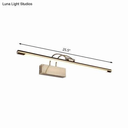 Modern brushed brass LED wall light bathroom sconce by Decorbites, 25.5-inch bar on Tampa Home & Garden Store