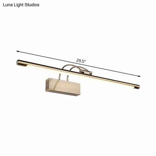 Modern brushed brass LED bathroom wall sconce with 29.5-inch bar Decorbites on Tampa Home & Garden Store