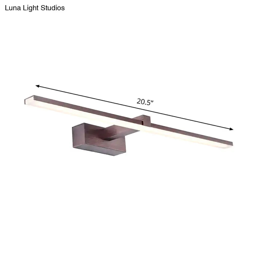 Modern brushed bronze tubular vanity light, 20.5-inch bathroom wall mount fixture on Tampa Home & Garden Store