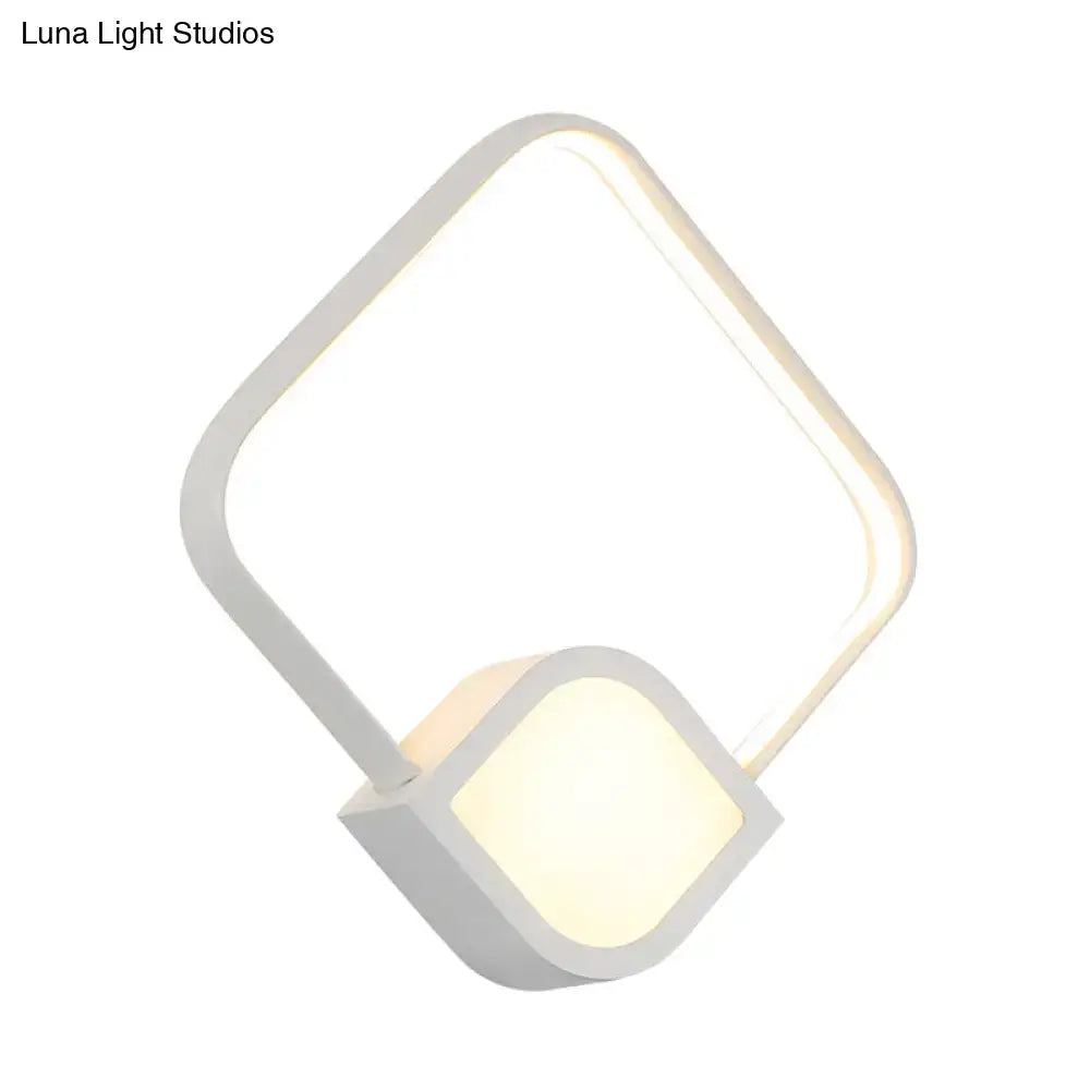 Decorbites Gold White LED sconce with square frame and warm glow on Tampa Home & Garden Store on Tampa Home & Garden Store