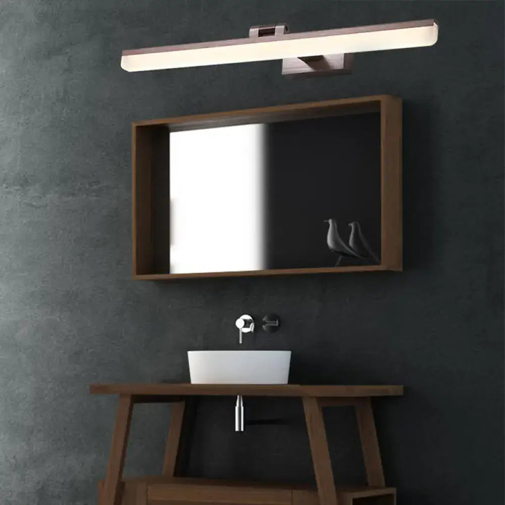 Modern brushed metal LED vanity light by Decorbites 110–120V above a bathroom mirror on Tampa Home & Garden Store