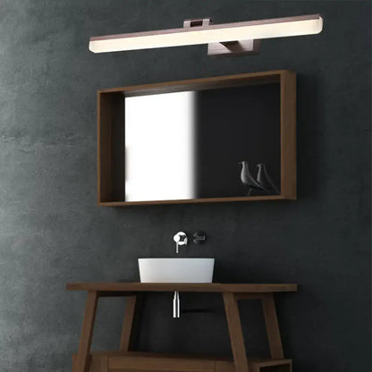 Modern brushed metal LED vanity light by Decorbites 110–120V above a bathroom mirror on Tampa Home & Garden Store