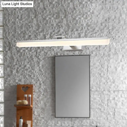 Modern brushed metal LED vanity light bar over bathroom mirror 110–120V on Tampa Home & Garden Store