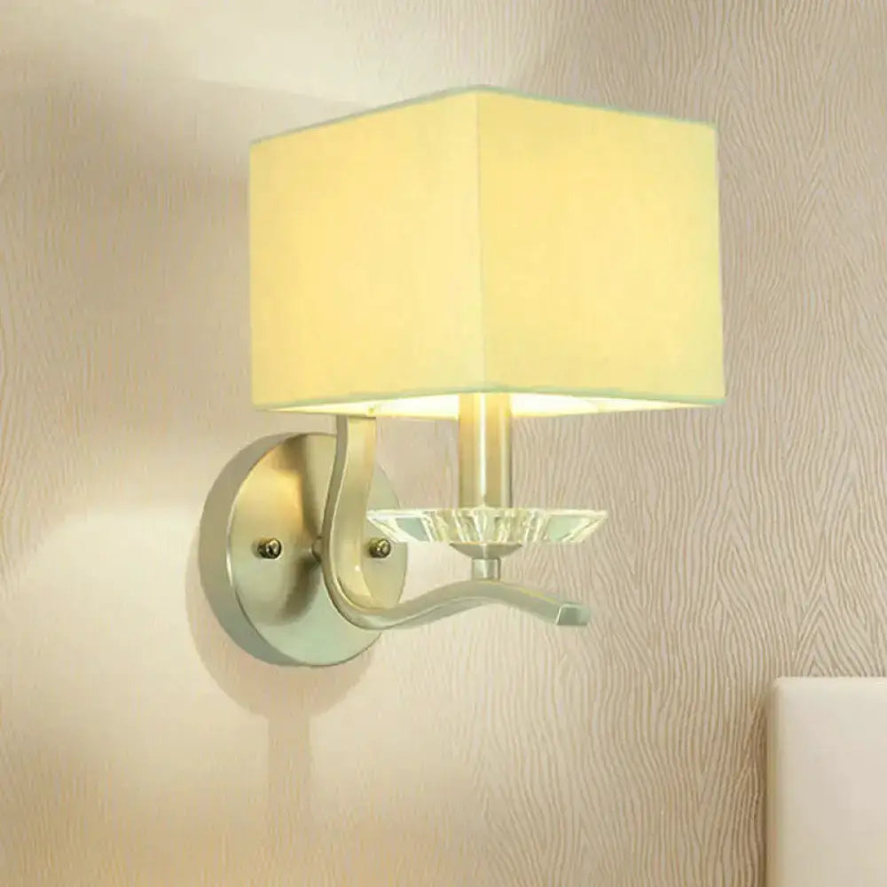 Modern Brushed Nickel Bedside Lamp With Crystal