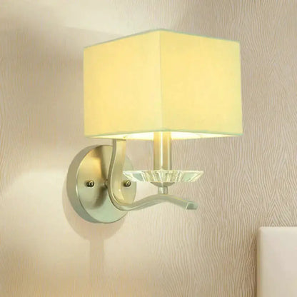 Modern Brushed Nickel Bedside Lamp With Crystal