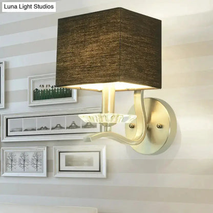 Modern Brushed Nickel Bedside Lamp With Crystal