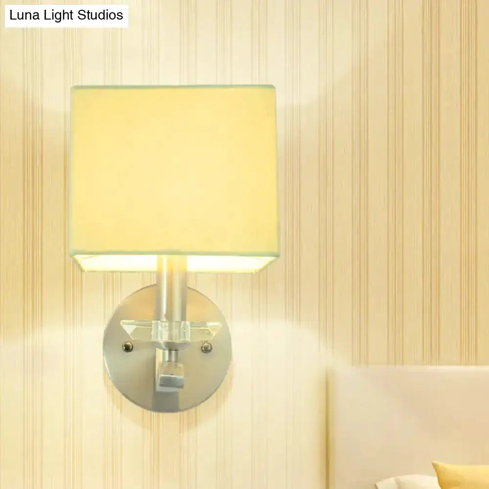 Modern Brushed Nickel Bedside Lamp With Crystal