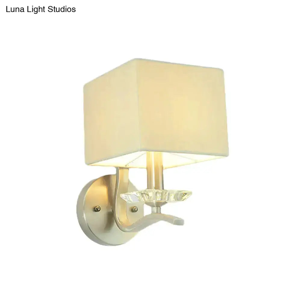 Modern Brushed Nickel Bedside Lamp With Crystal