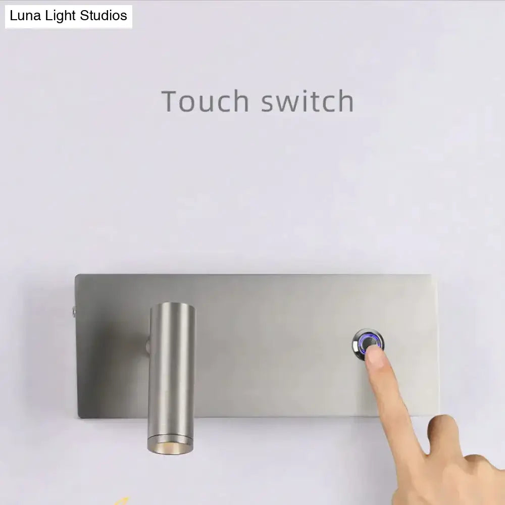 Decorbites nickel dimmable wall light wall sconce with cylindrical lamp and touch switch on Tampa Home & Garden Store