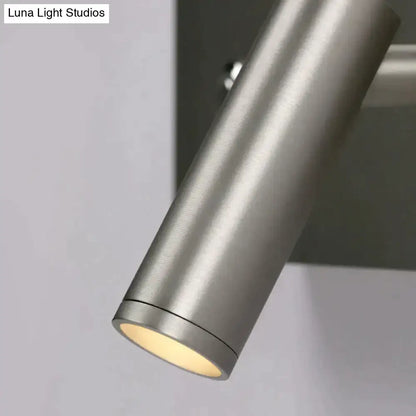 Nickel dimmable wall light, brushed metal cylindrical wall sconce by Decorbites on Tampa Home & Garden Store