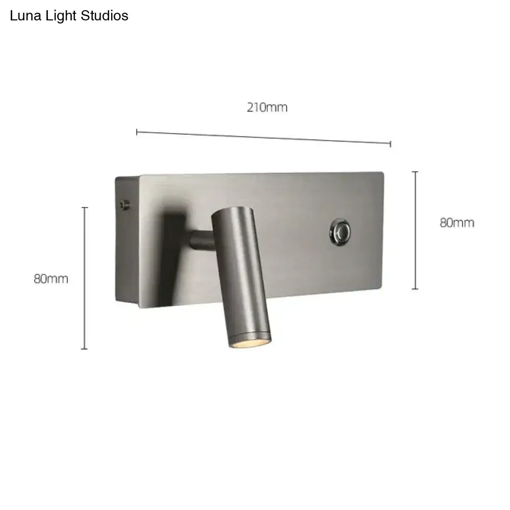 Nickel dimmable wall light by Decorbites, adjustable spotlight sconce 210mm wide on Tampa Home & Garden Store