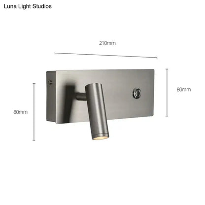Nickel dimmable wall light by Decorbites, adjustable spotlight sconce 210mm wide on Tampa Home & Garden Store