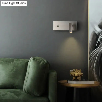 Nickel Dimmable Wall Light sconce with rectangular backplate Decorbites on Tampa Home & Garden Store