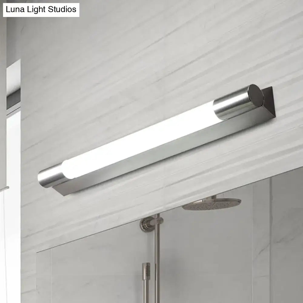 Nickel Warm Vanity Light linear wall mount with frosted diffuser on Tampa Home & Garden Store