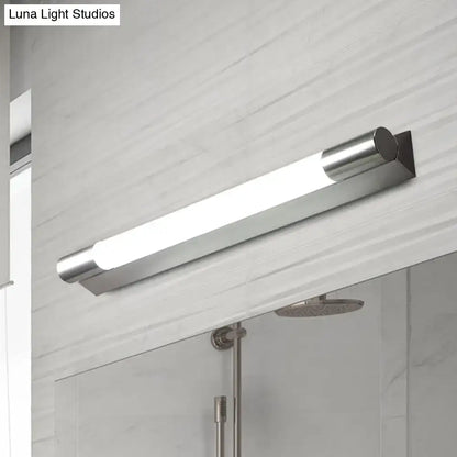 Nickel Warm Vanity Light linear wall mount with frosted diffuser on Tampa Home & Garden Store