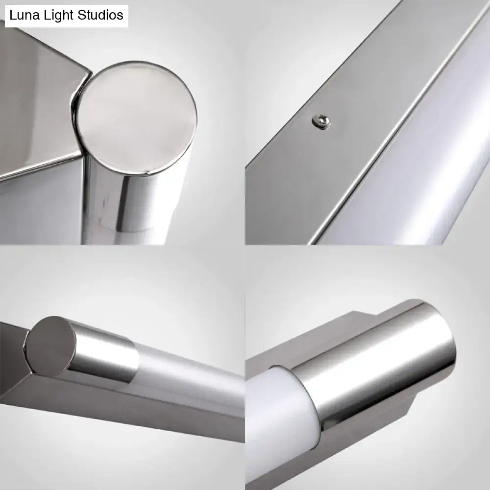 Nickel Warm Vanity Light by Decorbites, polished nickel metal bar with cylindrical end cap on Tampa Home & Garden Store