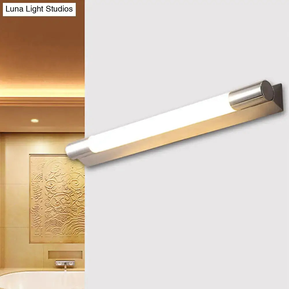 Nickel Warm Vanity Light by Decorbites, brushed nickel finish, LED tubular wall fixture on Tampa Home & Garden Store