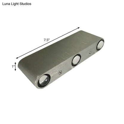 Nickel wall lamp with 3 round LED spots in metal housing 7.5 in long on Tampa Home & Garden Store