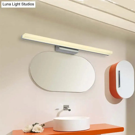 16"/31.5"/47" W Acrylic Straight Vanity Lamp - Sleek Chrome LED Wall Mount Light Fixture - Tampa Home & Garden Store