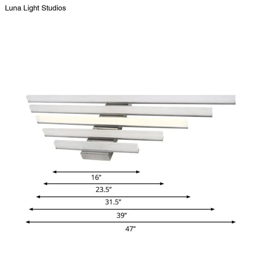 16"/31.5"/47" W Acrylic Straight Vanity Lamp - Sleek Chrome LED Wall Mount Light Fixture - Tampa Home & Garden Store