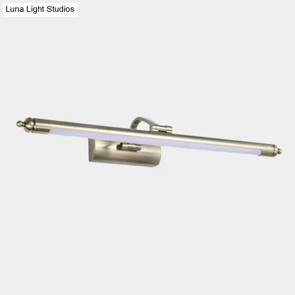 Nickel Warm Wall Sconce with a long brushed nickel LED bar wall light Decorbites on Tampa Home & Garden Store