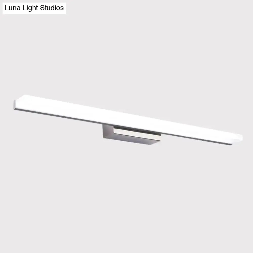 Nickel linear vanity light with frosted diffuser on metal mount by Decorbites on Tampa Home & Garden Store