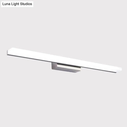 Nickel linear vanity light with frosted diffuser on metal mount by Decorbites on Tampa Home & Garden Store