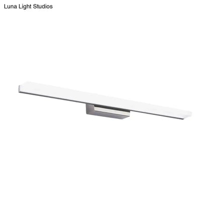 Nickel linear vanity light with slim rectangular bar and wall-mount base on Tampa Home & Garden Store