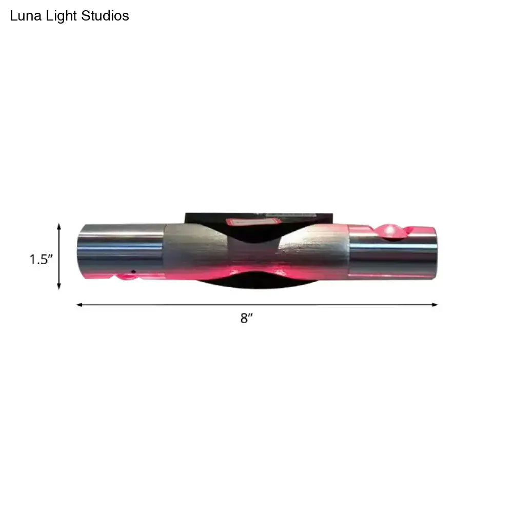 Silver LED Wall Sconce Pink by Decorbites, chrome finish metal, 8in long on Tampa Home & Garden Store