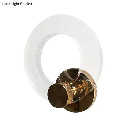 Modern Bubble Glass Brass Wall Lamp for Bedroom