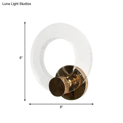 Modern Bubble Glass Brass Wall Lamp for Bedroom