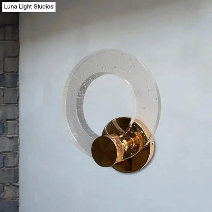 Modern Bubble Glass Brass Wall Lamp for Bedroom
