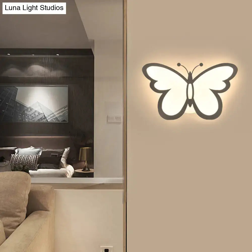 White acrylic butterfly wall sconce by Decorbites, one- or three-light LED design on Tampa Home & Garden Store