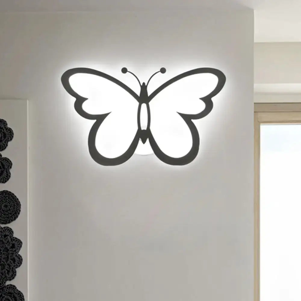 White acrylic butterfly wall sconce, one-light backlit design on Tampa Home & Garden Store