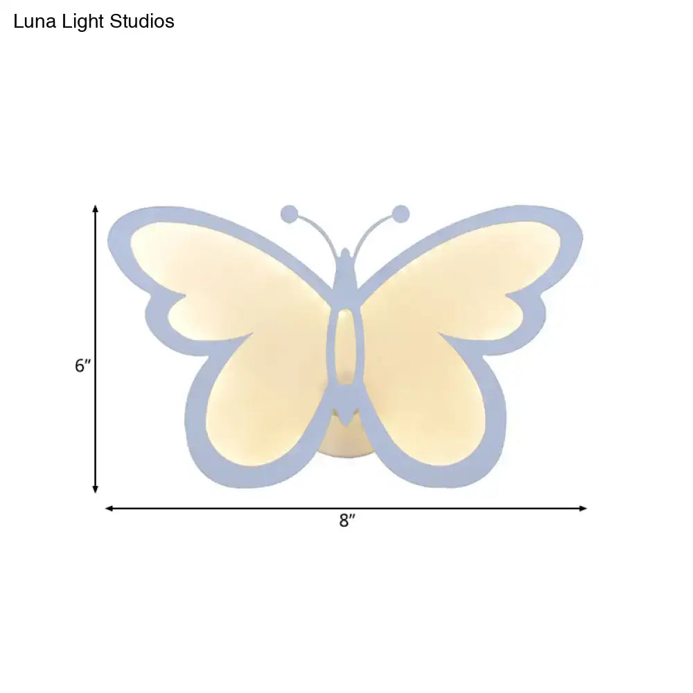 White acrylic butterfly wall sconce by Decorbites, 1- or 3-light with blue rim, 6x8 in Home & Garden on Tampa Home & Garden Store