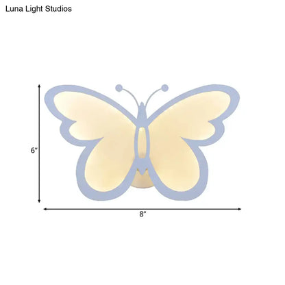 White acrylic butterfly wall sconce by Decorbites, 1- or 3-light with blue rim, 6x8 in Home & Garden on Tampa Home & Garden Store