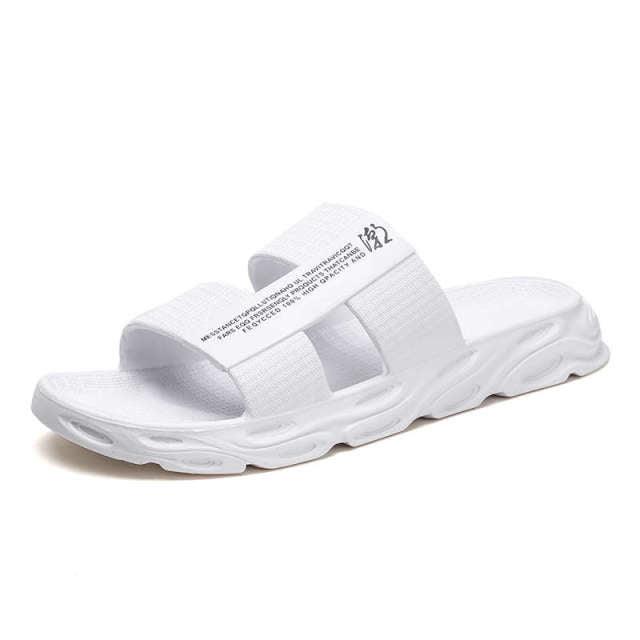 Stevvex white memory foam slide slippers for men with cushioned sole on Tampa Home & Garden Store