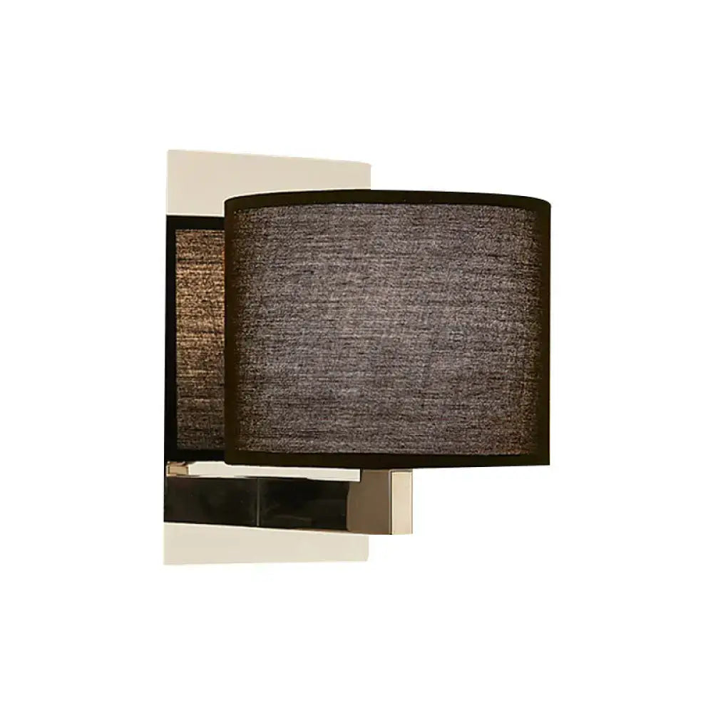 Charcoal drum fabric sconce wall light with chrome backplate on Tampa Home & Garden Store